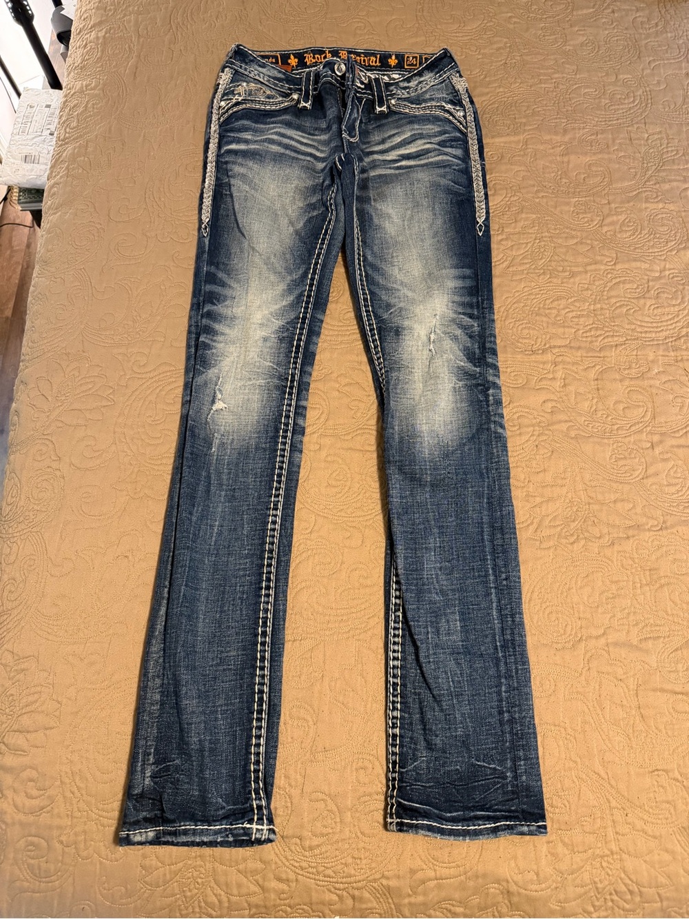 Rock Revival Medium Wash Boot Cut Jeans with Fading